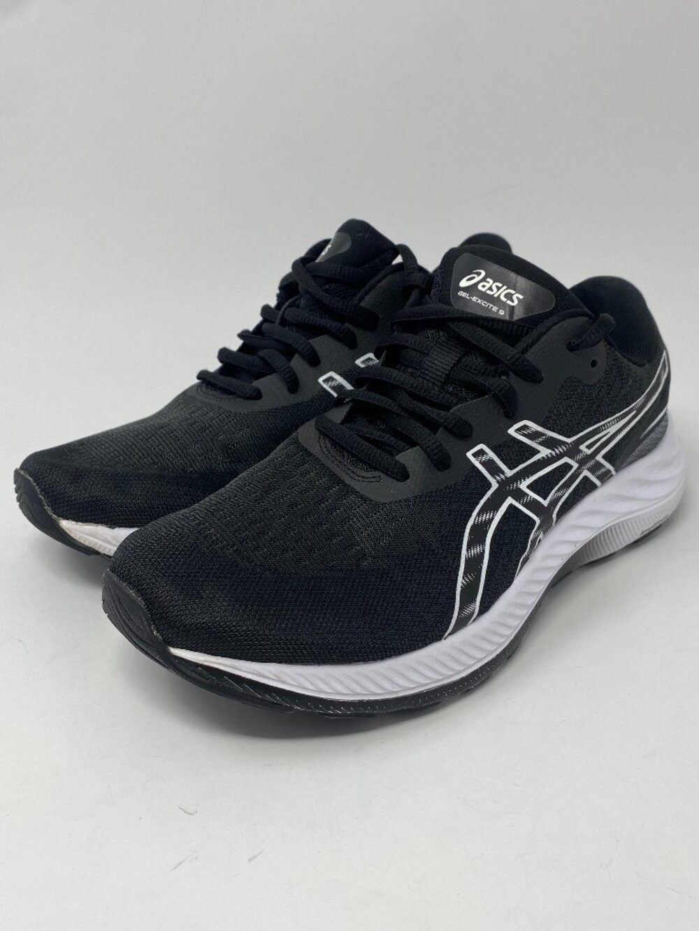 Asics Gel Excite 9 Womens Running Shoes Size 9.5 Black White Trail 1012B182